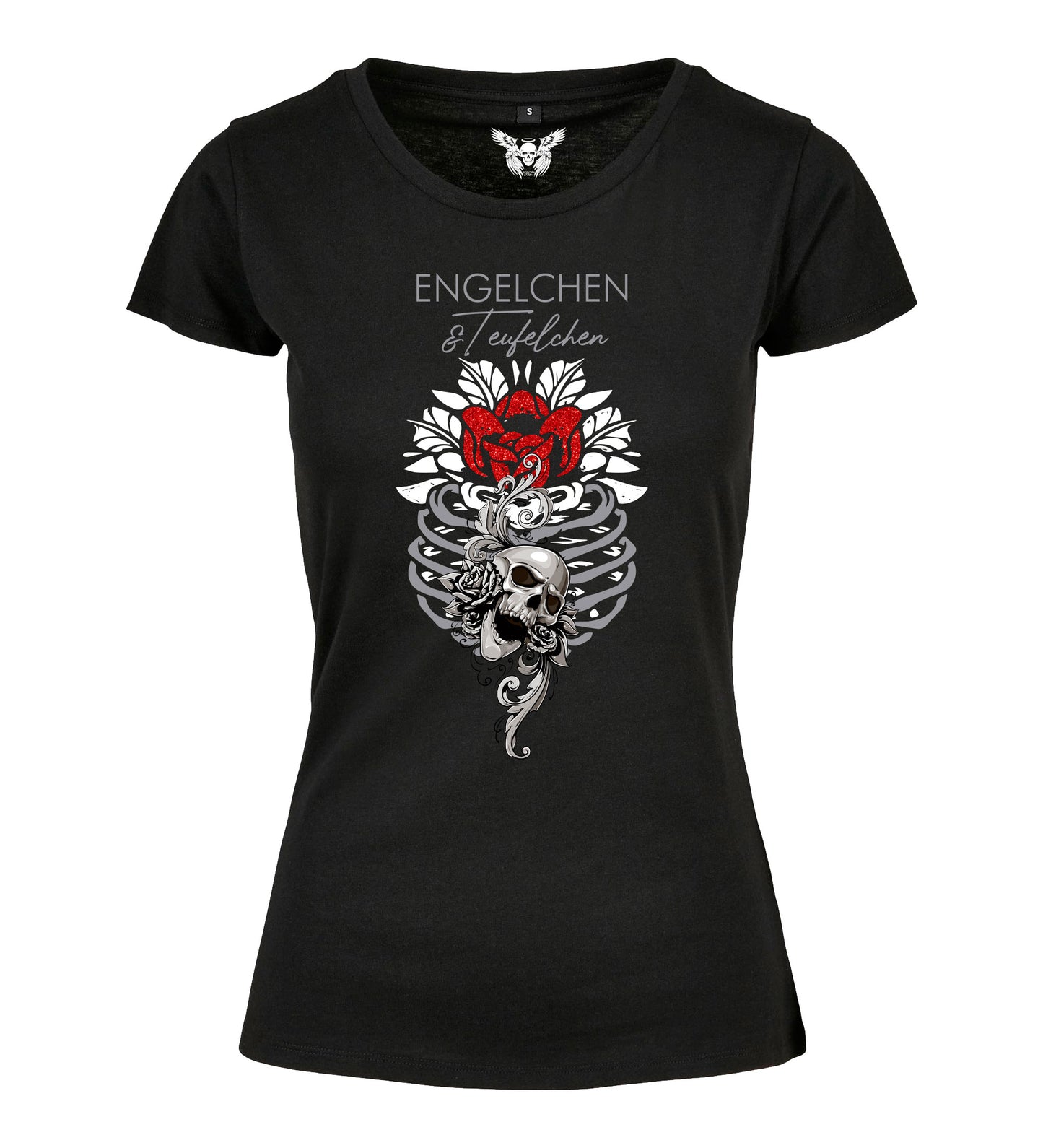 Girlie Shirt: Engelchen & Teufelchen Glamour Rose