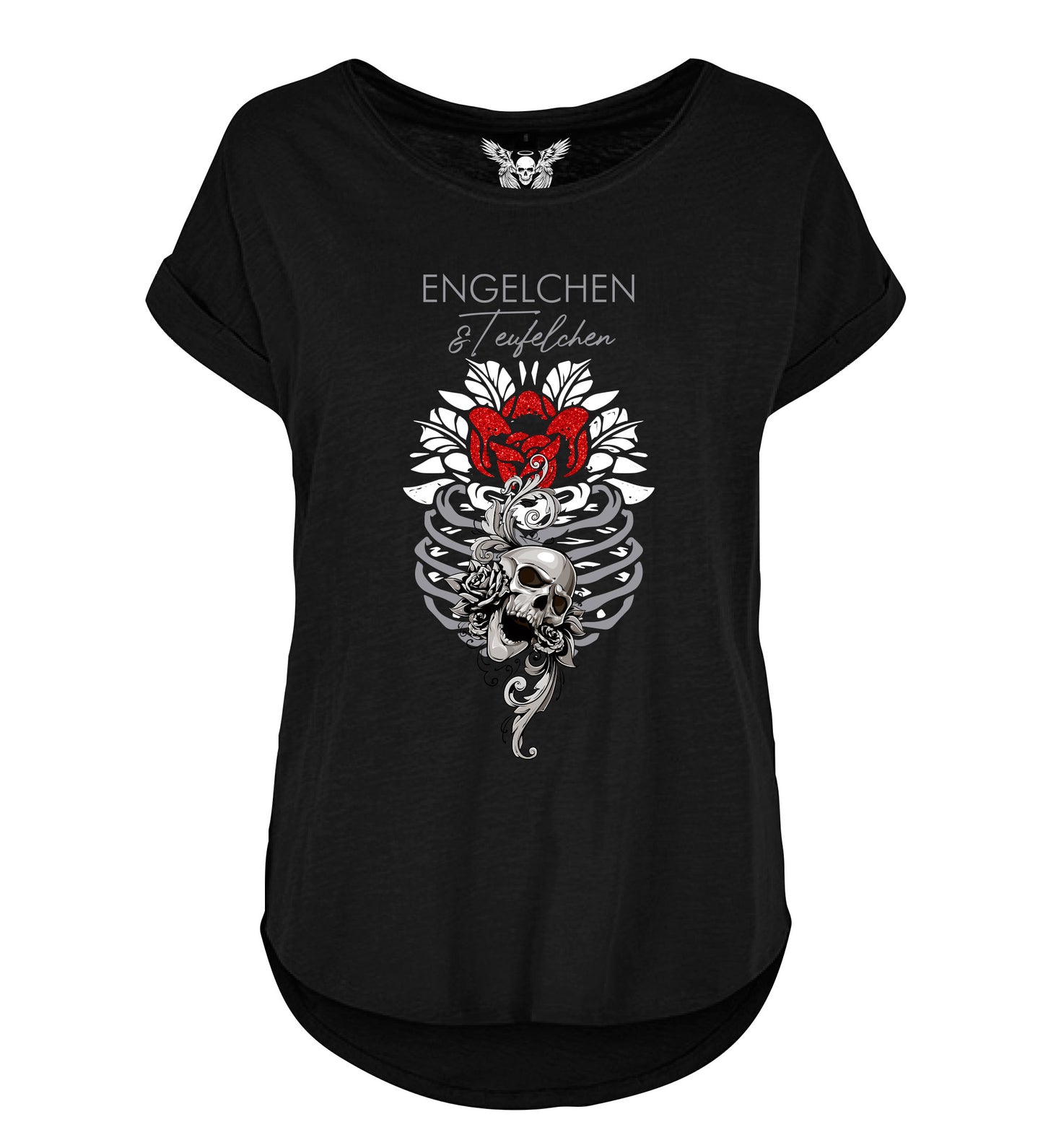 Lady Shirt: Engelchen & Teufelchen Glamour Rose