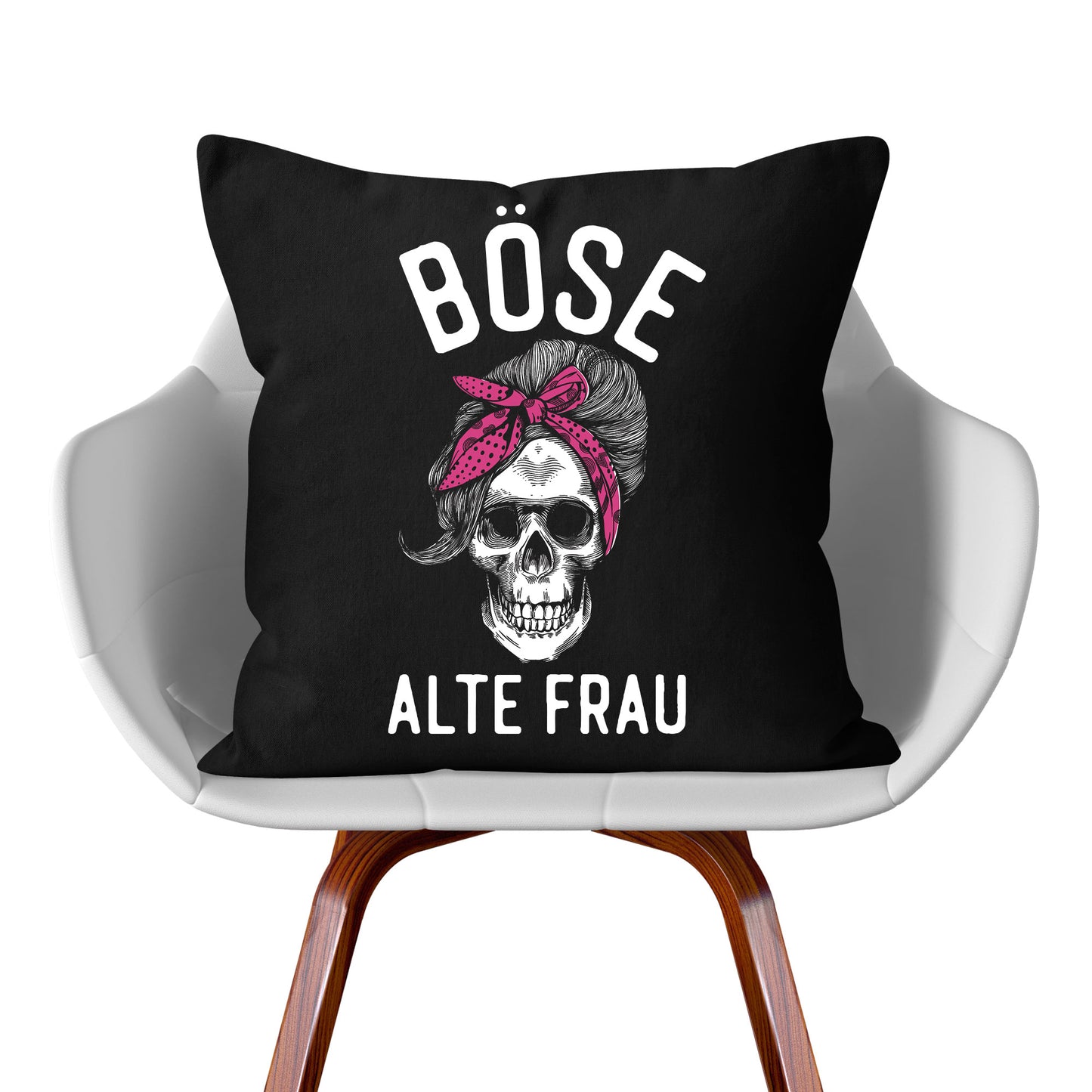 Kissen: Böse alte Frau