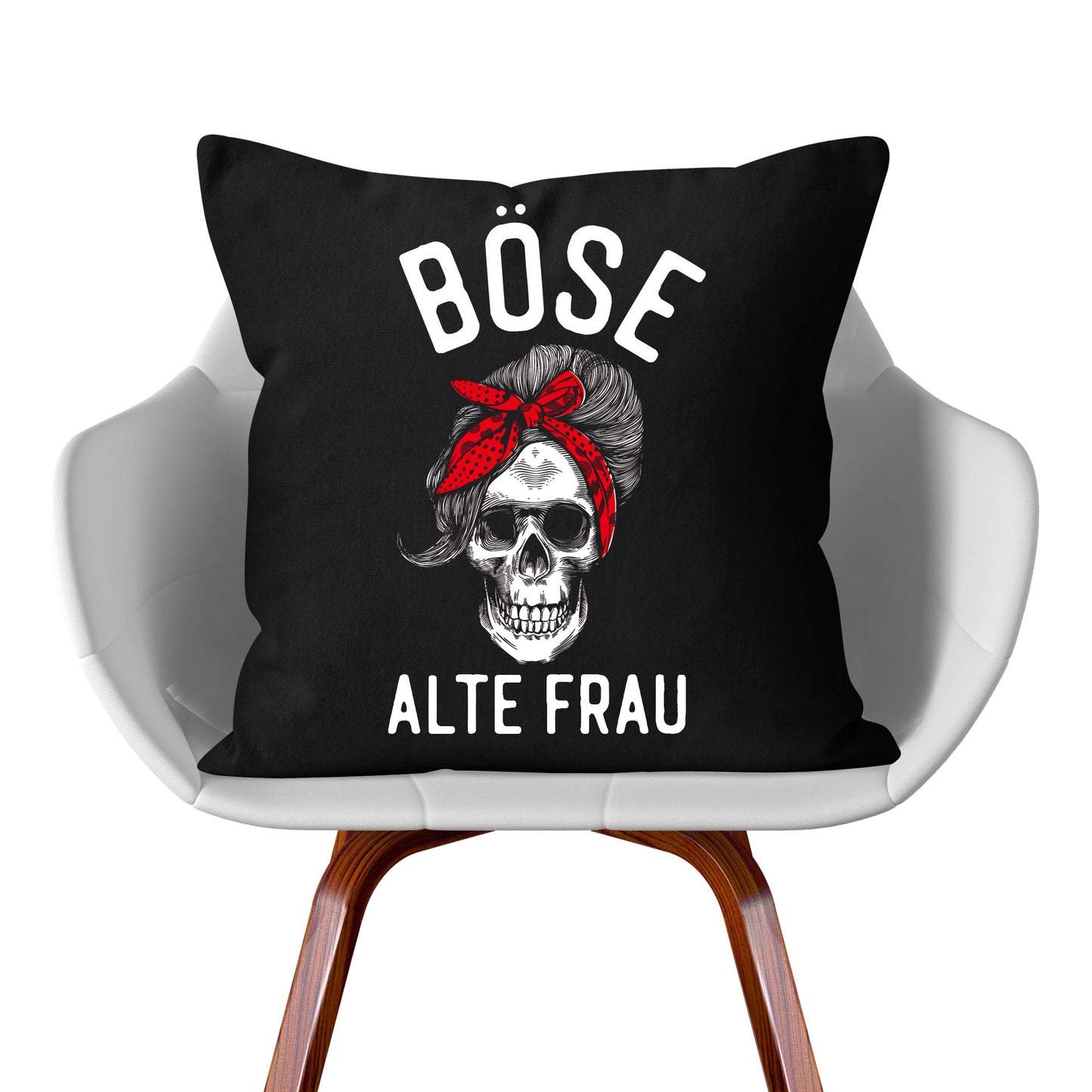 Kissen: Böse alte Frau