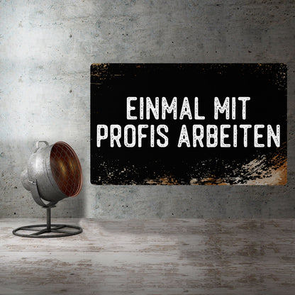 Schild - Einmal mit Profis arbeiten