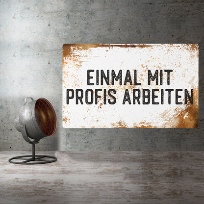 Schild - Einmal mit Profis arbeiten