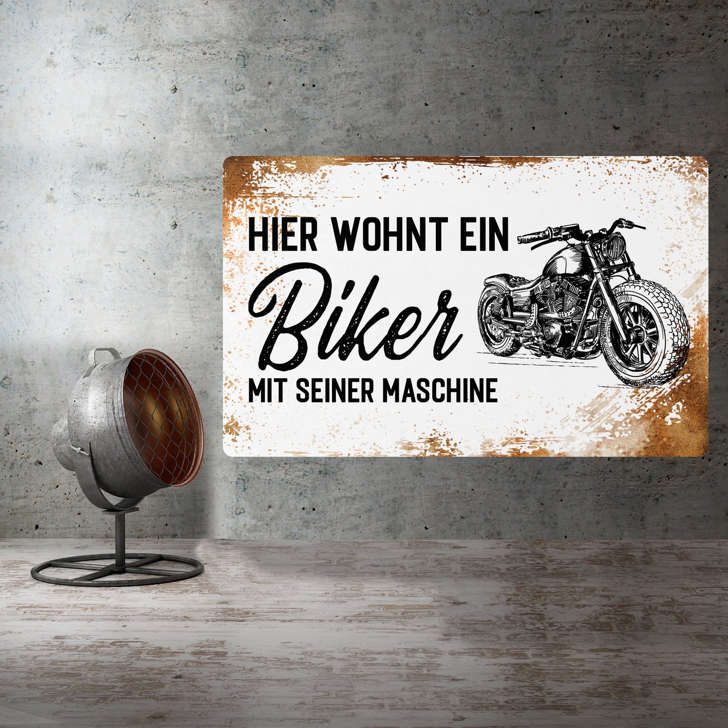 Schild - Hier wohnt ein Biker ...