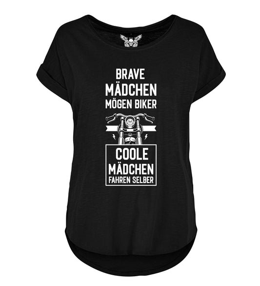 Lady Shirt: Brave Mädchen mögen Biker ...