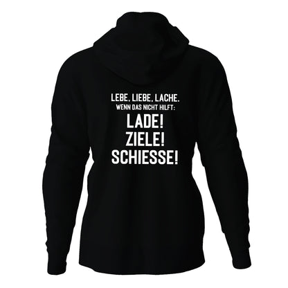 Kapuzenjacke Lade. Ziele. Schiesse.