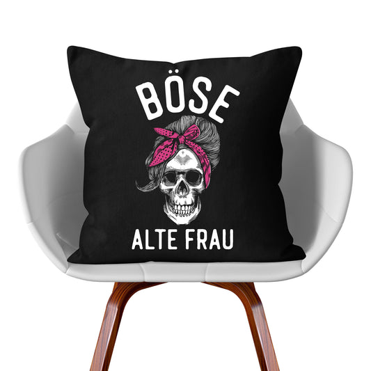 Kissen: Böse alte Frau