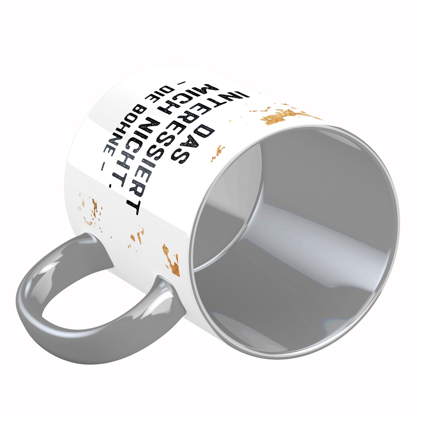 Tasse mit Spruch: Das interessiert mich nicht die Bohne