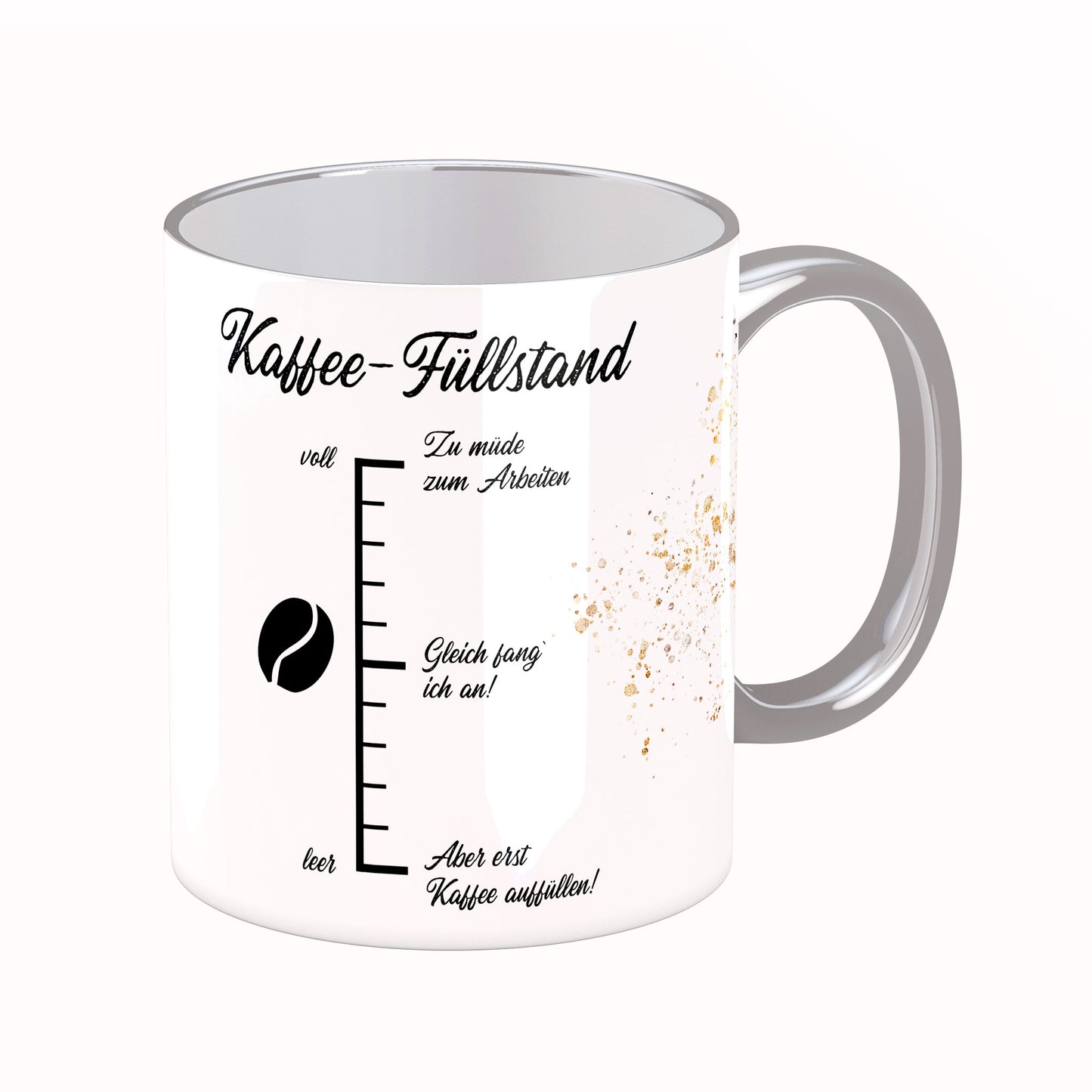 Tasse mit Spruch: Kaffee-Füllstand