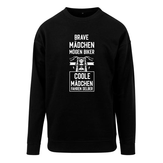 Sweatshirt: Brave Mädchen mögen Biker ...