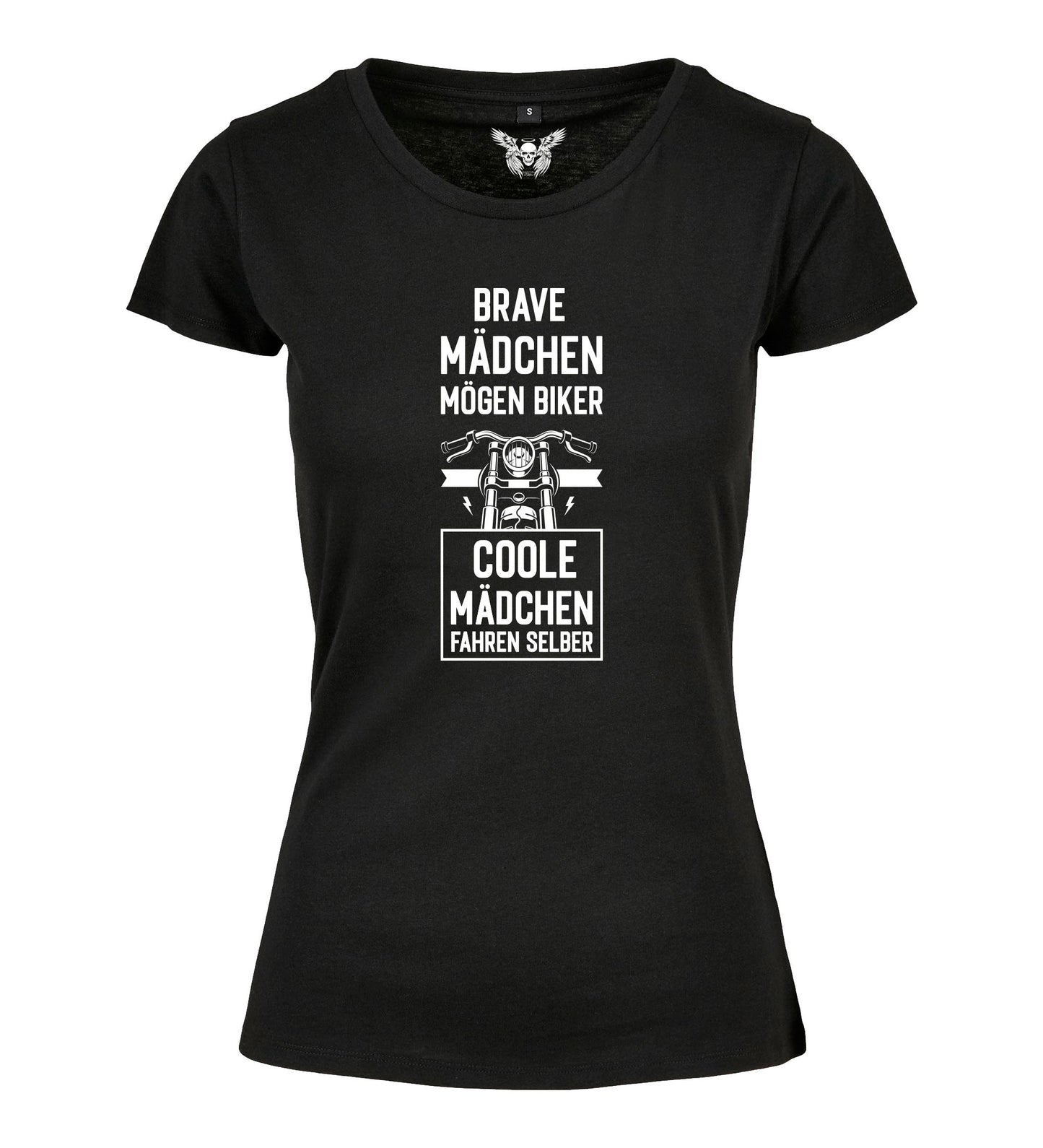 Damen T-Shirt: Brave Mädchen mögen Biker ...