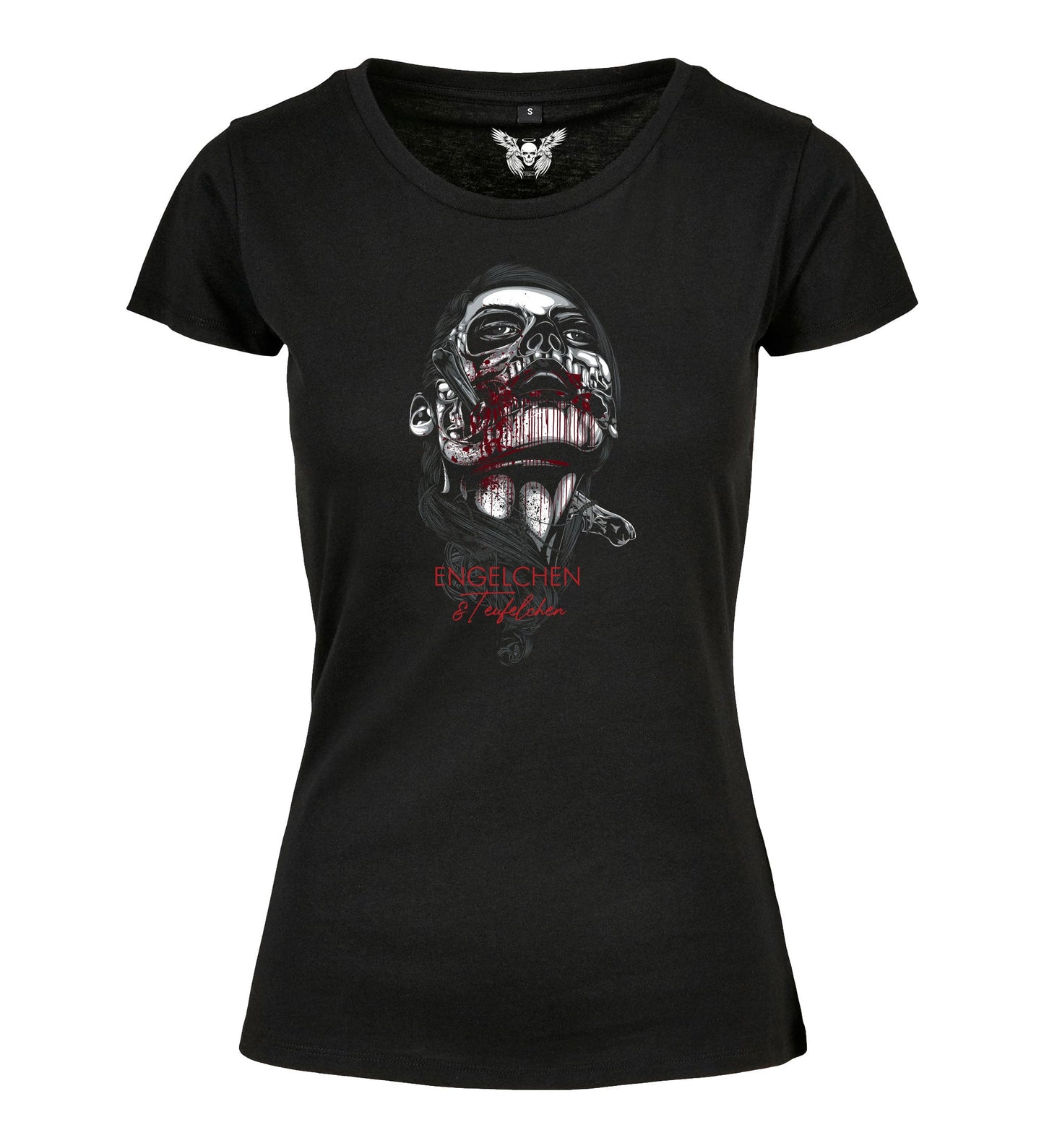 Damen T-Shirt: Engelchen & Teufelchen Blutlady