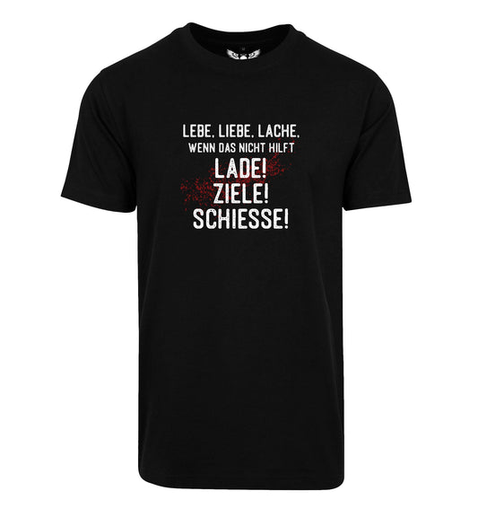 Herren T-Shirt: Lade, Ziele, Schiesse